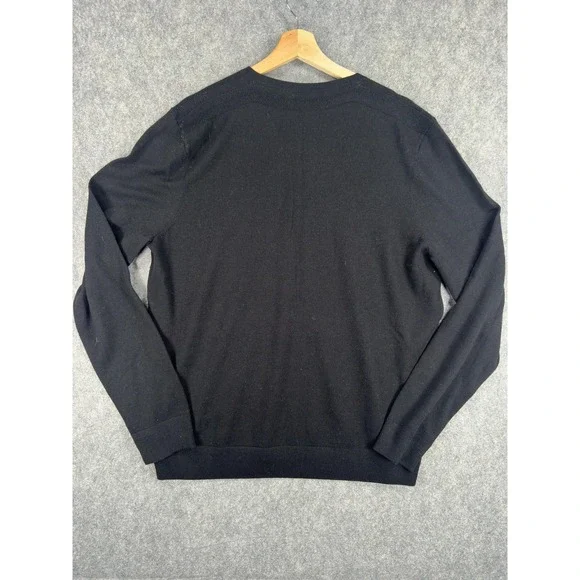 Ted Baker Sweater Mens 2XL Black Wool V Neck Textured Detail Lightweight NWT - Picture 15 of 16